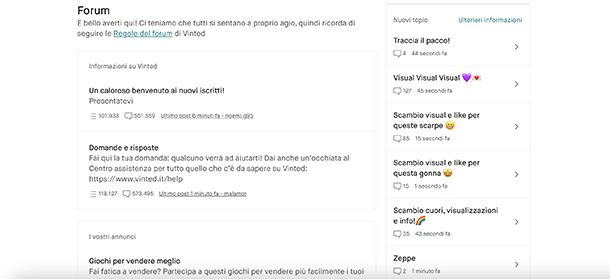 Come contattare Vinted via forum