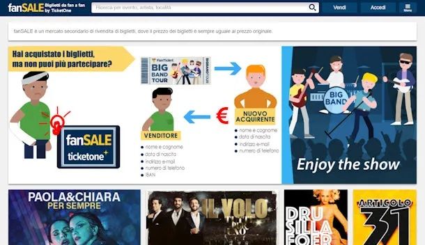 Come annullare acquisto biglietto TicketOne fanSALE