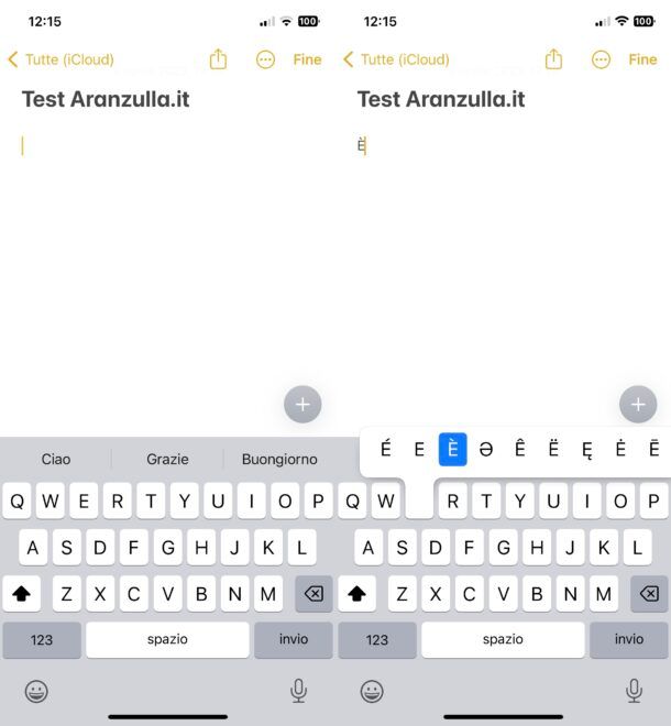 Scrivere E accentata maiuscola su iOS