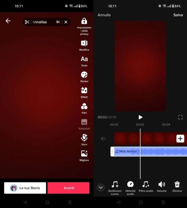 Modificare un suono su TikTok