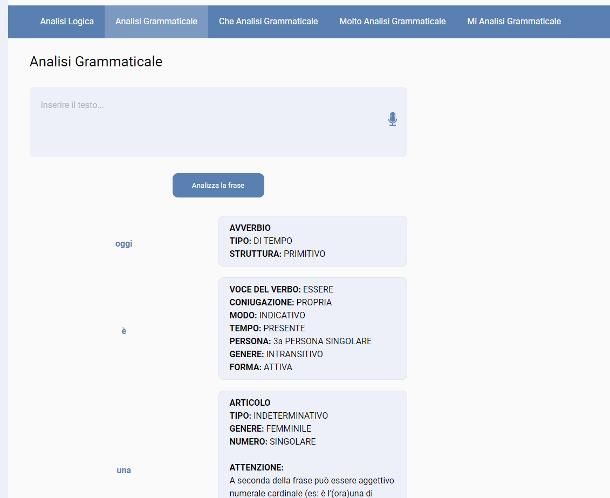 Siti per analisi grammaticale