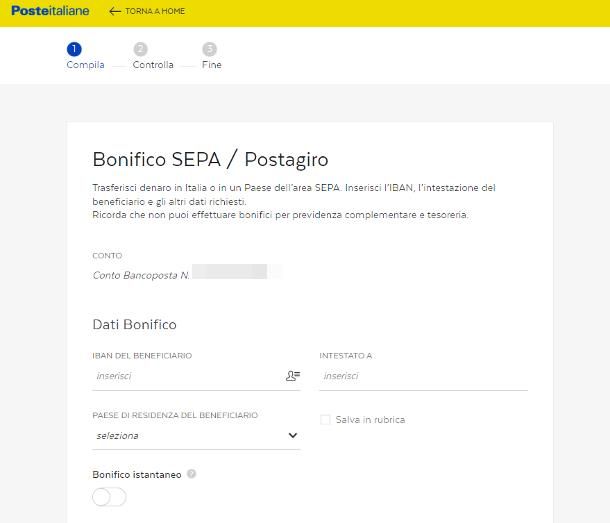 Come si fa un bonifico online
