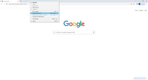 Come riaprire tutte le schede chiuse Google Chrome