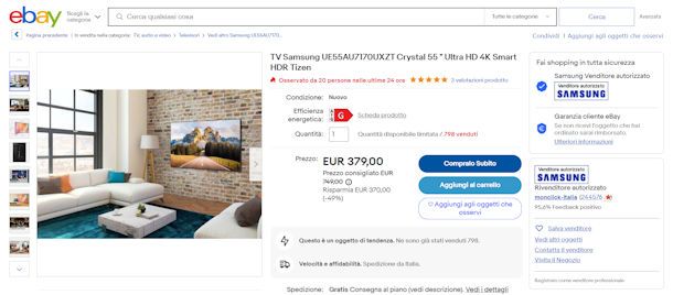 eBay per comprare
