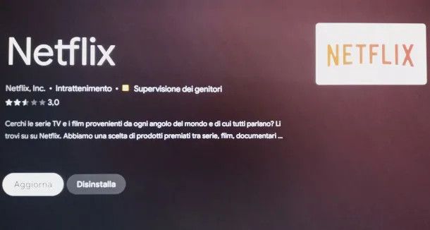 aggiornamento app Netflix su Smart TV