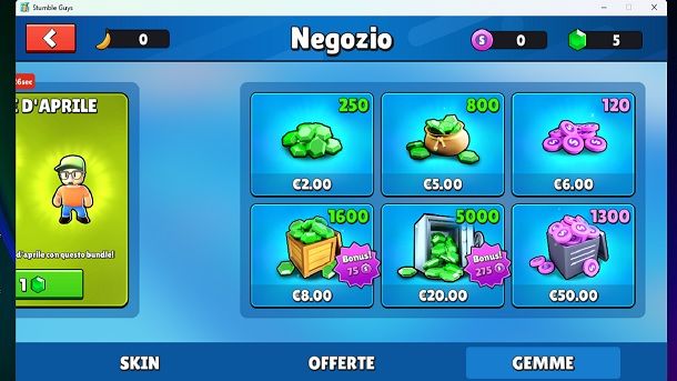 Come shoppare su Stumble Guys su PC