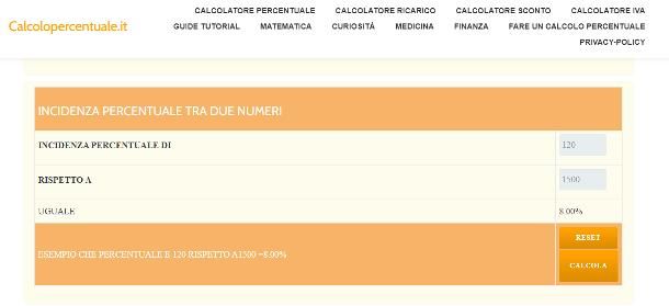 Come calcolare la percentuale tra due numeri online