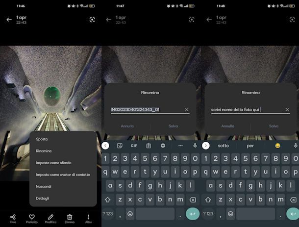 Come rinominare foto su Android