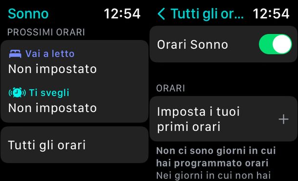 Impostare orari Apple Watch