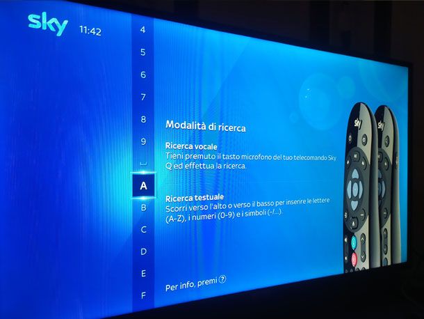 ricerca film su Sky Q