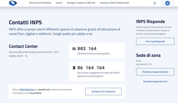 PIN telefonico INPS