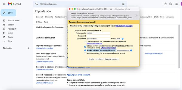 Come trasferire email da Libero a Gmail