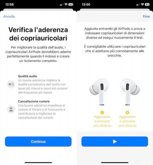 Test aderenza AirPods Pro