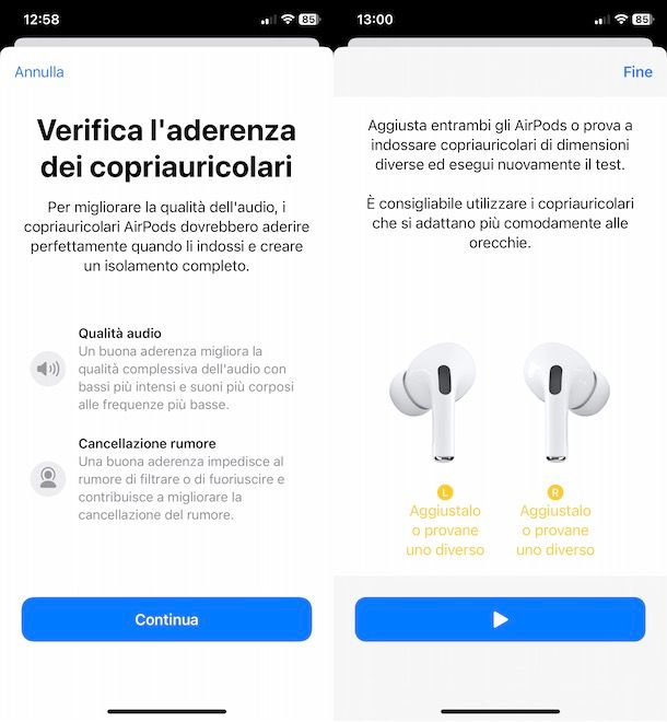 Test aderenza AirPods Pro