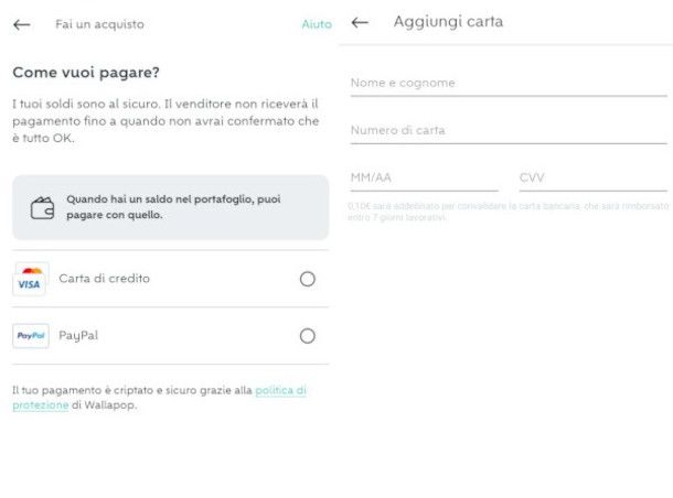 metodi di pagamento Wallapop