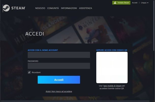 Steam Login sito