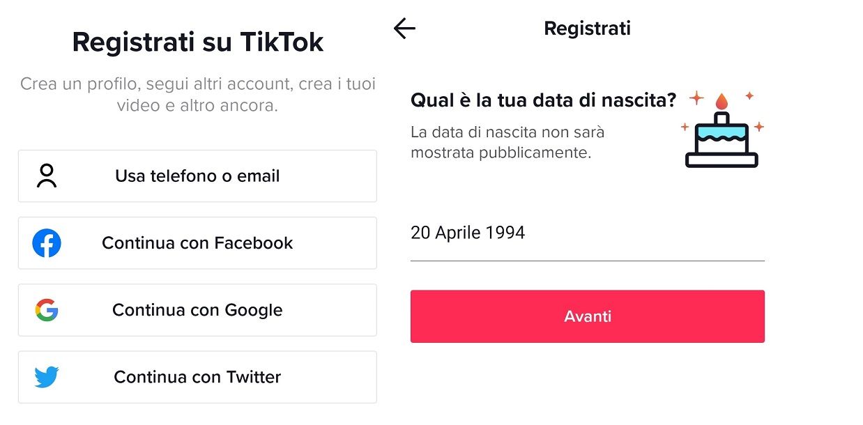 Come creare un nuovo account su TikTok