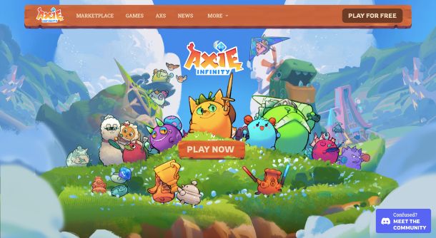 Axie Infinity home page