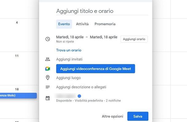 Come creare una riunione su Meet da Calendar
