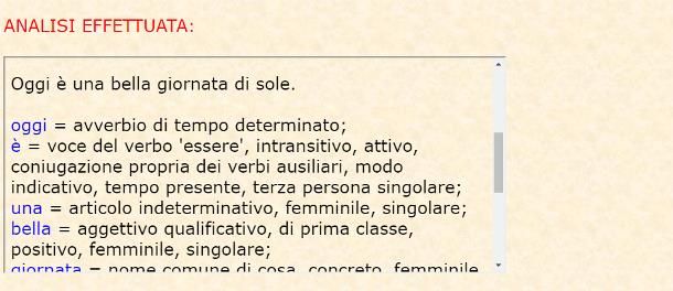 Analisi grammaticale di Scuola Elettrica