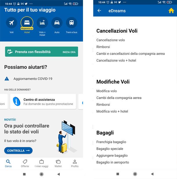 Centro assistenza online eDreams