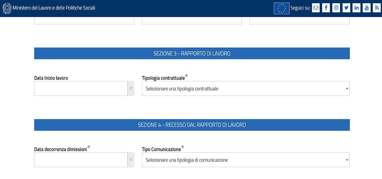 Recesso del contratto di lavoro sul sito ClicLavoro