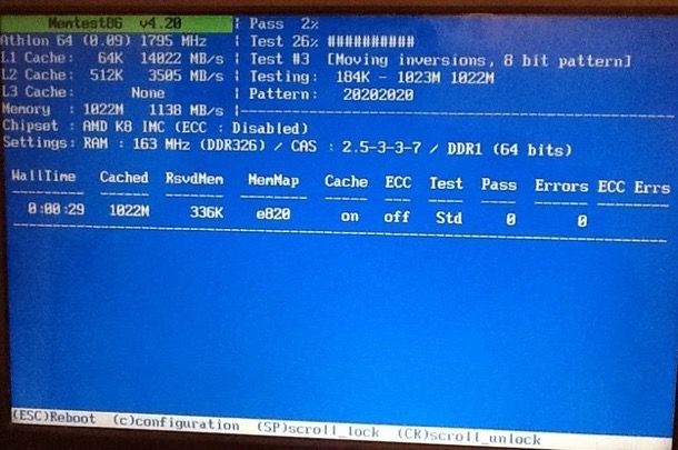 Altri programmi per testare la RAM del computer
