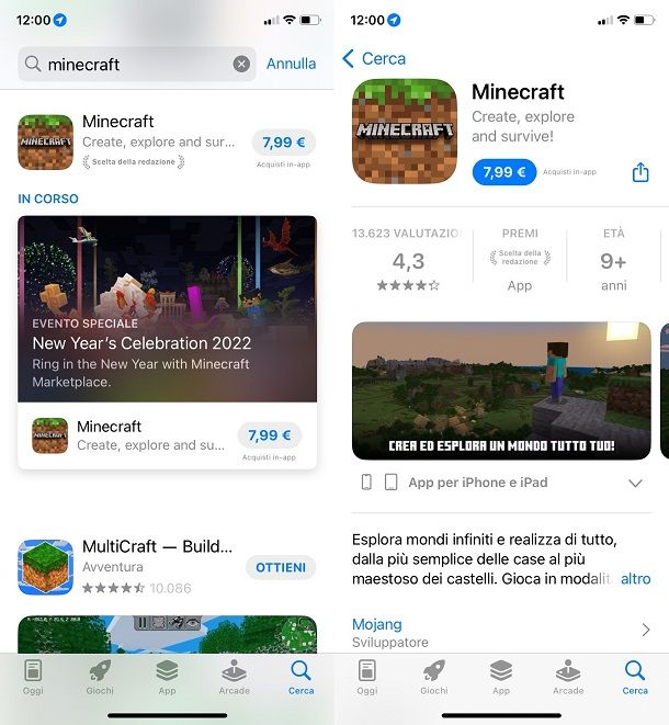 Come scaricare Minecraft gratis su iPhone