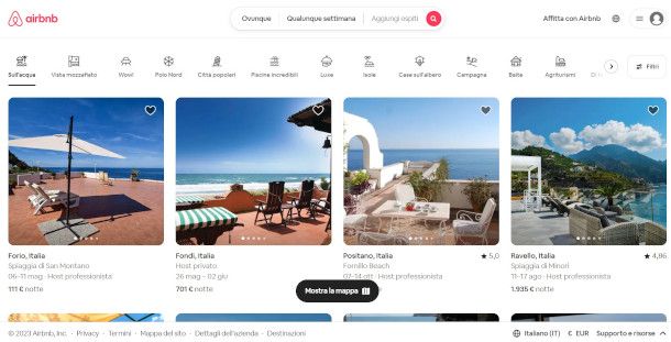 home page Airbnb