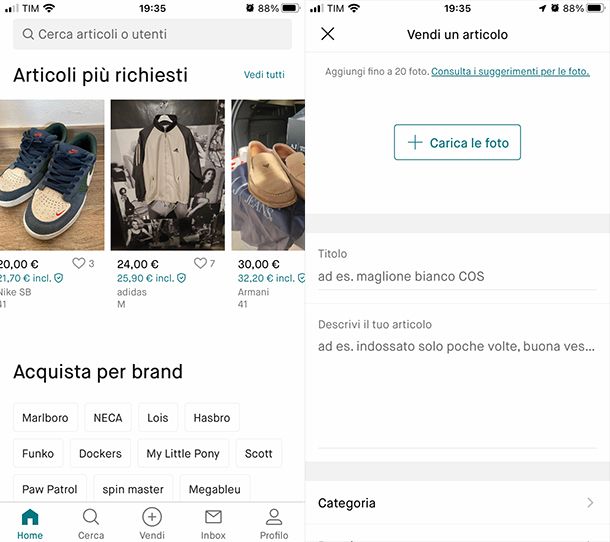 Come vendere su Vinted da smartphone e tablet