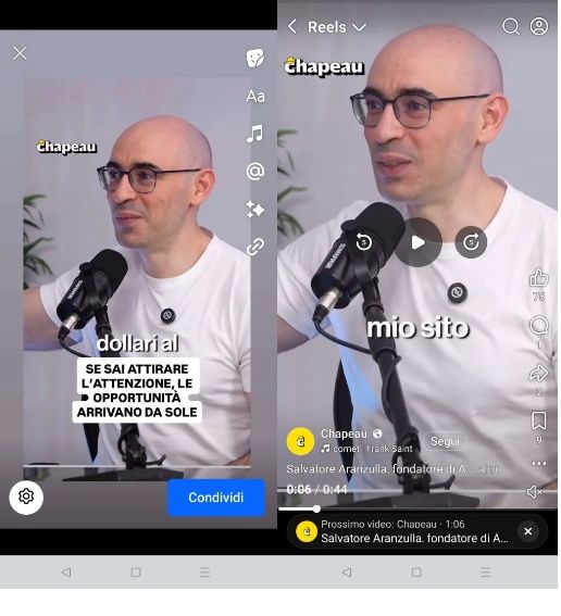 Come condividere Reel altrui nelle storie