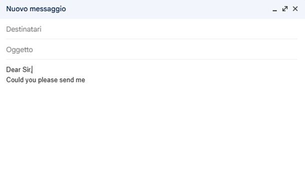 Introduzione mail in inglese formale