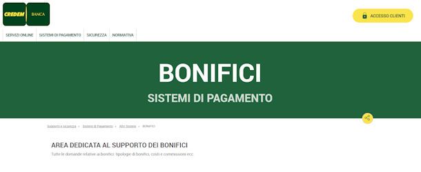 Annullare un bonifico online Credem