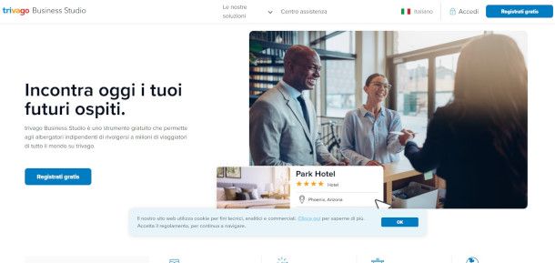 pagina per inserimento struttura ricettiva su Trivago