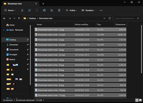 Come rinominare le foto tutte insieme e velocemente