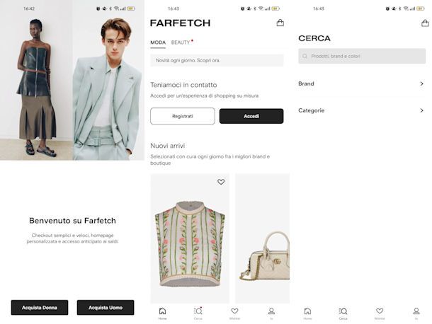 Vestiti firmati su app Farfetch