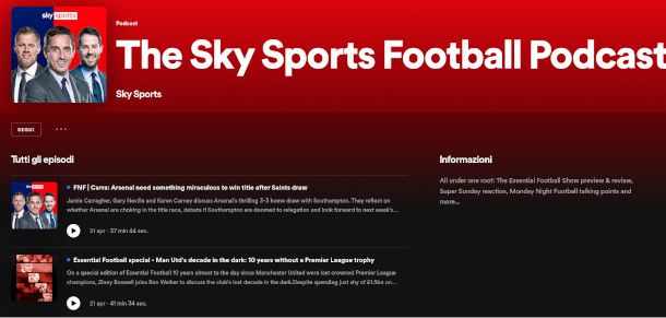 esempio podcast sport inglese