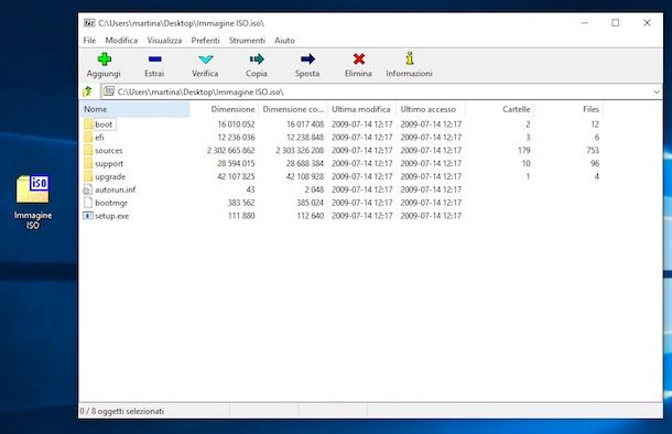 Come estrarre i file da un'immagine .iso