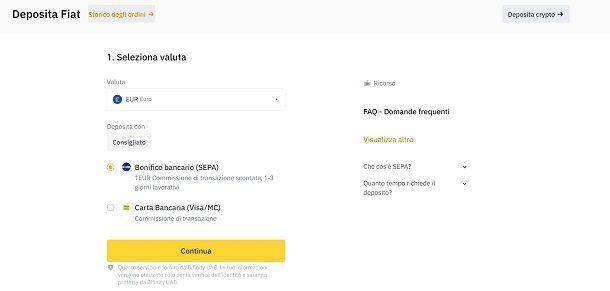 binance deposito