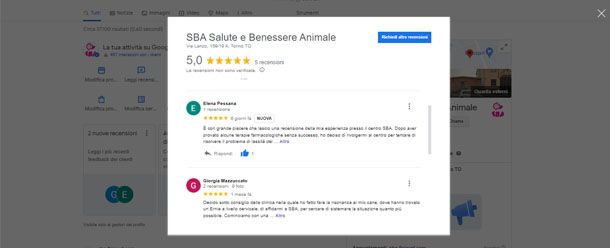 rispondere alle recensioni su Google da PC