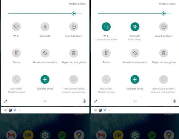 attivazione modalità aereo su Android