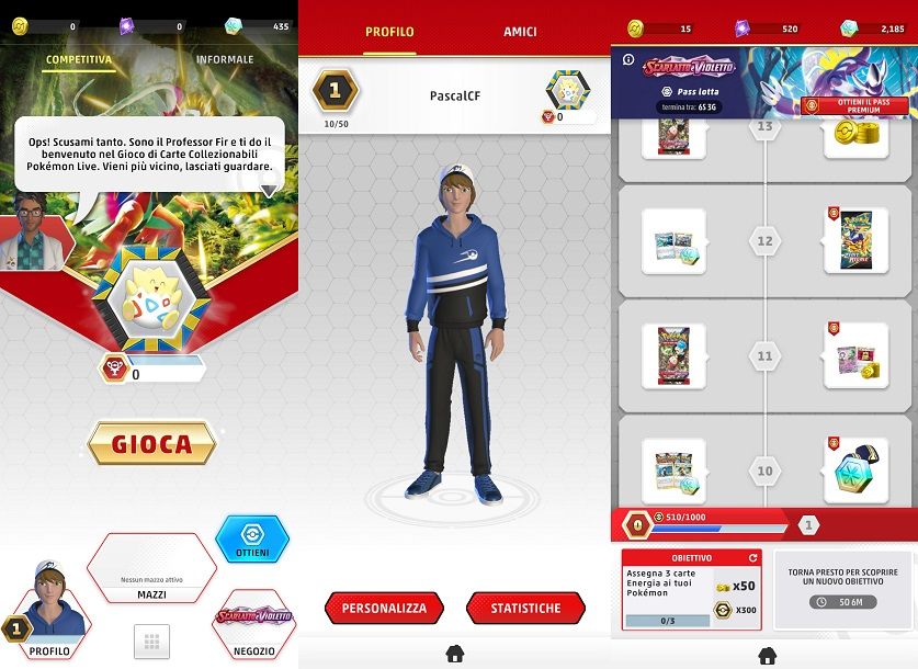 Funzioni dell'app Pokémon Live