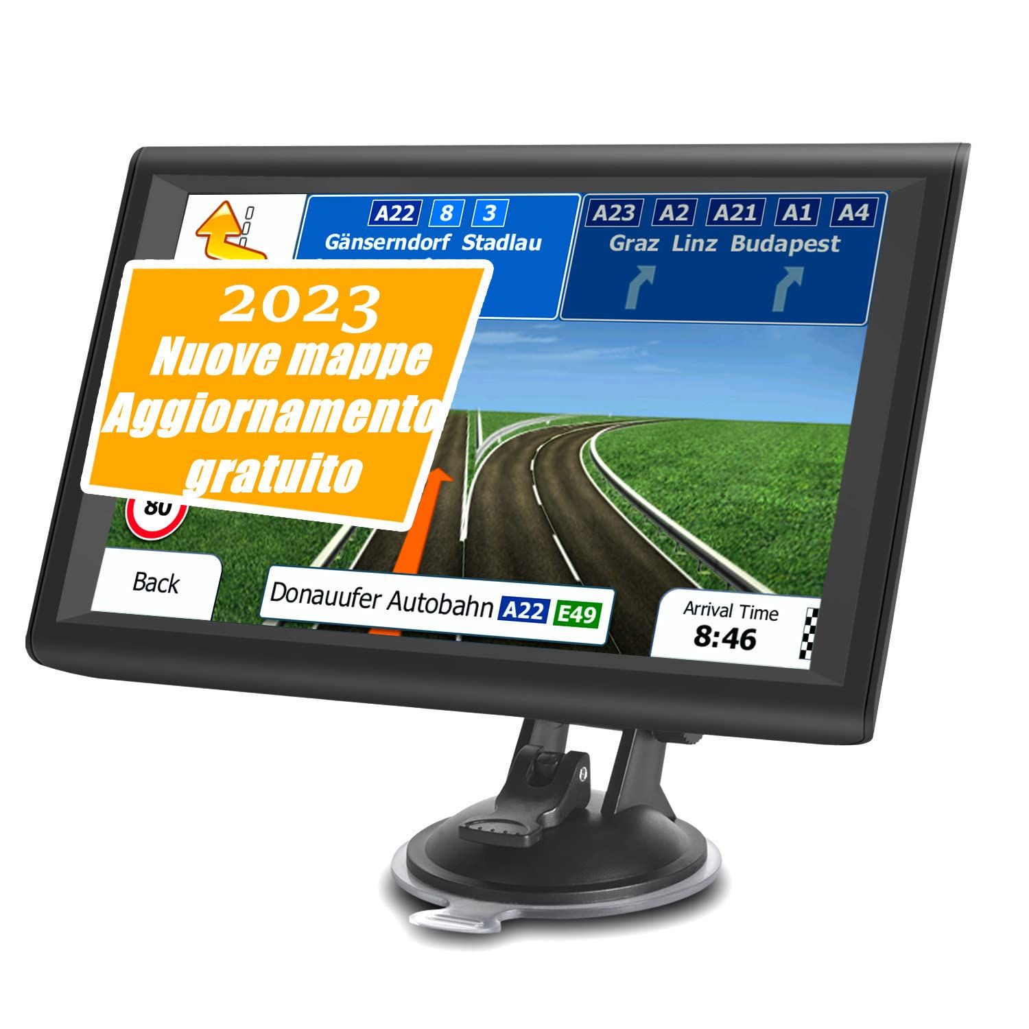 NAVRUF Navigatore GPS 7 Pollici Per Auto E Camion | Mappe Europa Aggiornabili A Vita, Bluetooth E Avviso Vocale