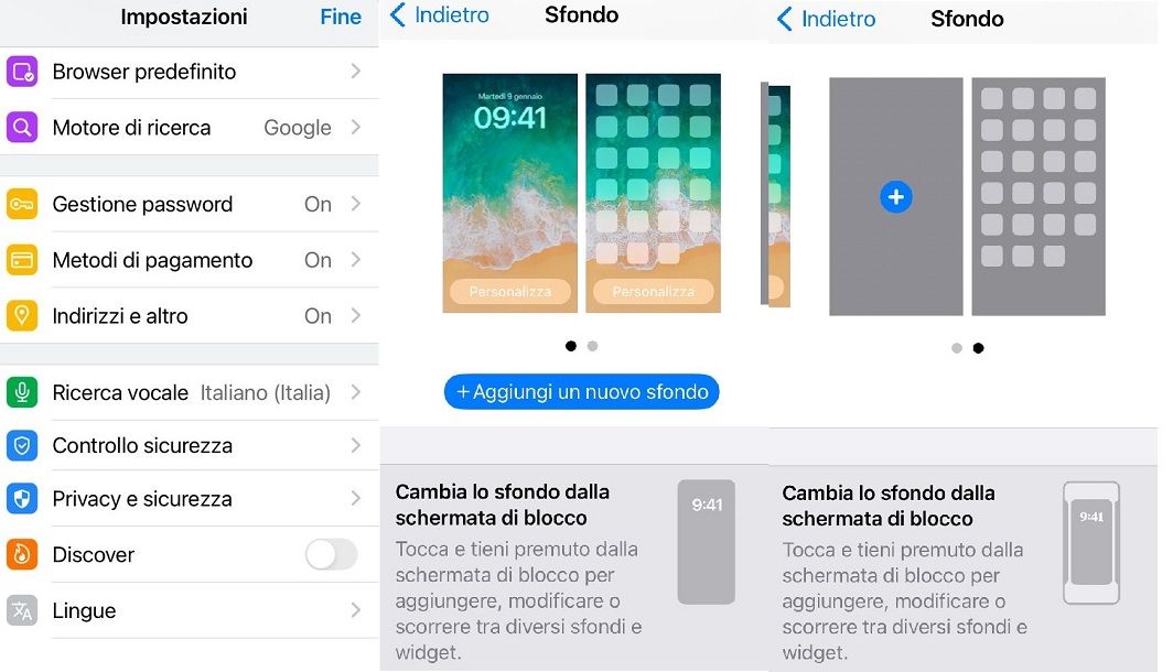 Blocco schermo dello smartphone iPhone