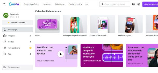 Canva per video