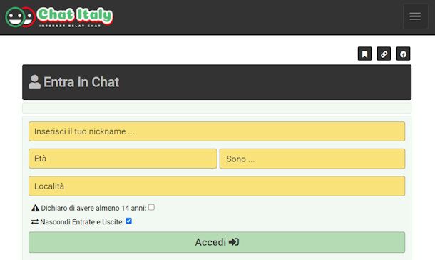 Sito per chattare online