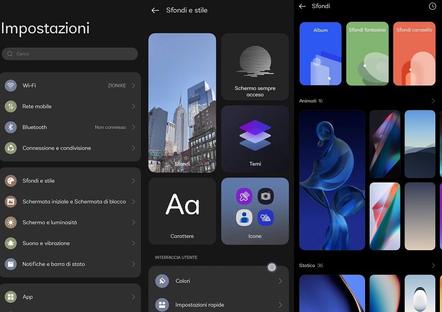 Impostazioni per cambiare sfondo della schermata di blocco OPPO