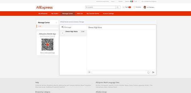 Come contattare AliExpress