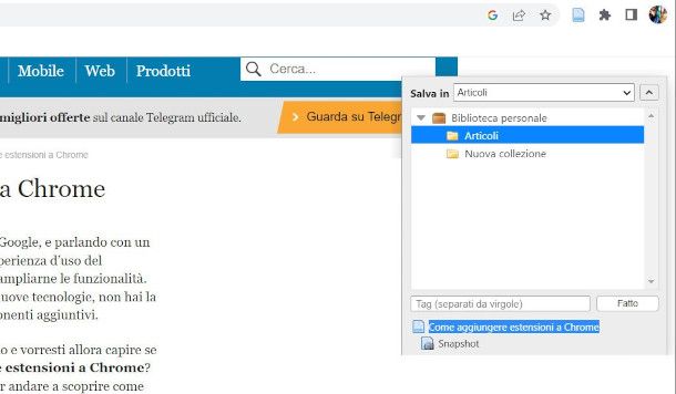 estensione Zotero Connect per Chrome