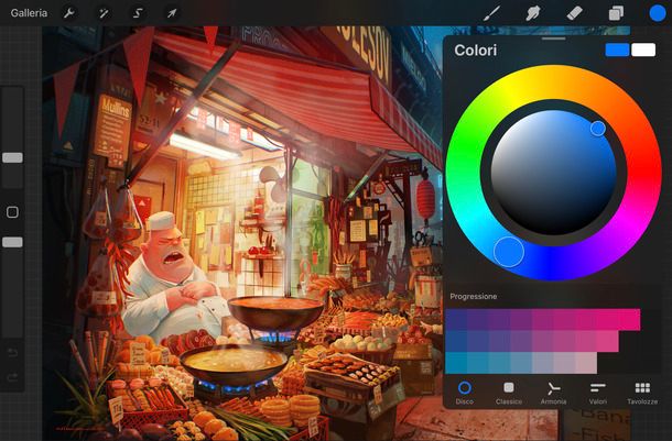 Procreate come colorare